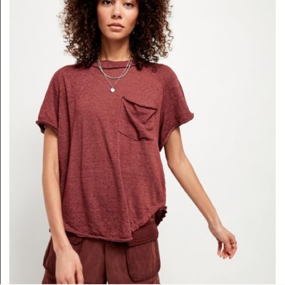 Free People We The Free‎ Kyoto Burnout Tee Brown